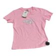 Athletic Top Short Sleeve By Nike In Pink & White, Size: M For Cheap