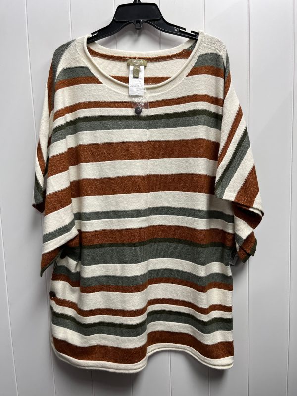 Sweater Short Sleeve By Denim And Company In Brown & Green, Size: Xl Supply