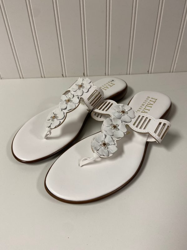 Sandals Flip Flops By Italian Shoemakers In White, Size: 7 on Sale