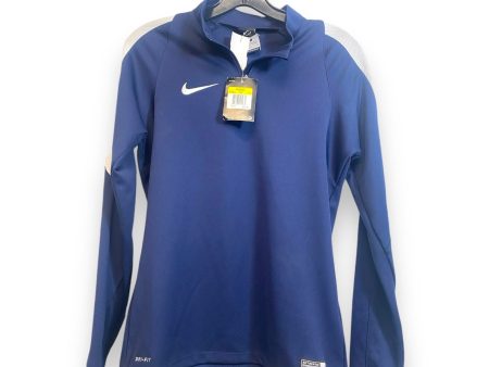 Athletic Top Long Sleeve Collar By Nike Apparel In Navy, Size: S Online now