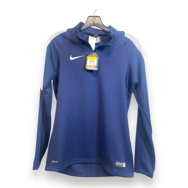 Athletic Top Long Sleeve Collar By Nike Apparel In Navy, Size: S Online now