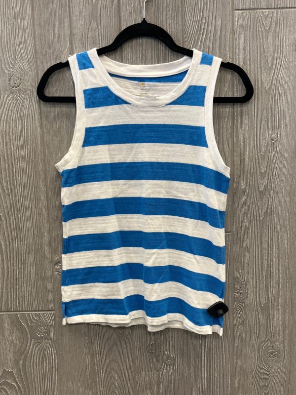 Top Sleeveless By C And C In Blue & White, Size: Xs on Sale