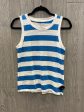 Top Sleeveless By C And C In Blue & White, Size: Xs on Sale