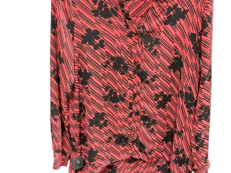 Blouse Long Sleeve By Dana Buchman In Black & Red, Size: M Sale