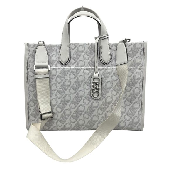 Tote Designer By Michael Kors In Grey & White, Size:Medium Discount