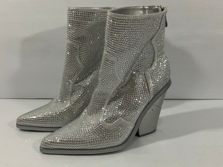 Boots Ankle Heels By Cmc In Silver, Size: 6 Online