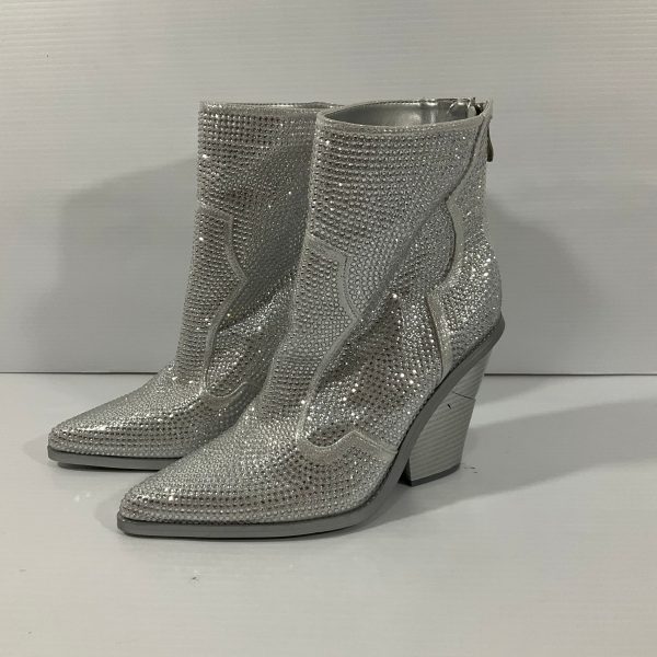 Boots Ankle Heels By Cmc In Silver, Size: 6 Online