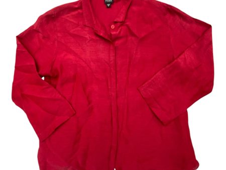 Top Long Sleeve Designer By Eileen Fisher In Red, Size: M Hot on Sale