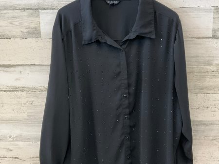 Blouse Long Sleeve By George In Black, Size: 4x Online Hot Sale