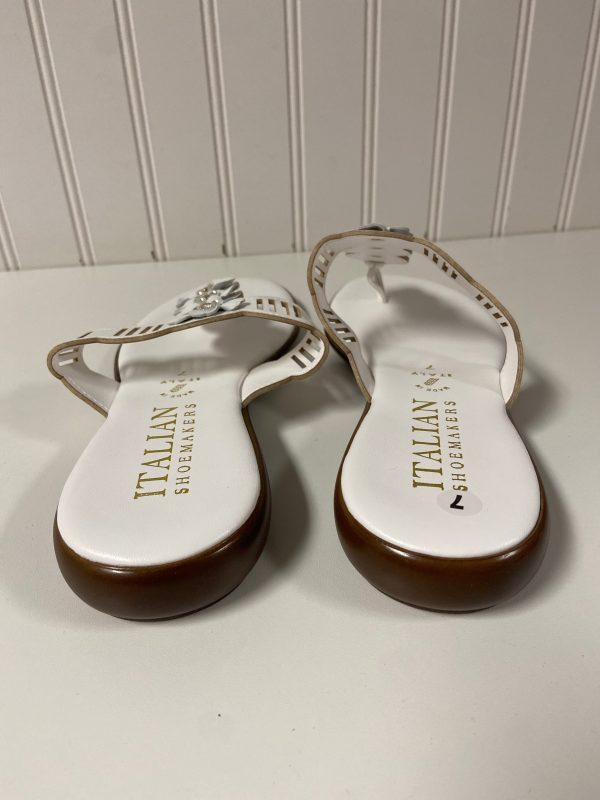 Sandals Flip Flops By Italian Shoemakers In White, Size: 7 on Sale