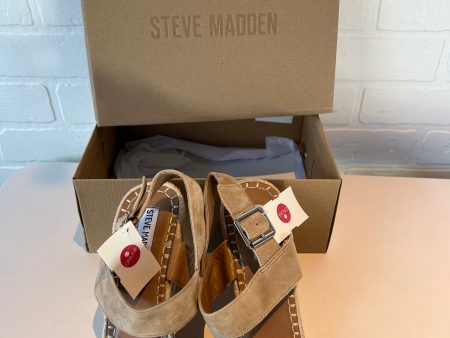 Sandals Heels Block By Steve Madden In Tan, Size: 8.5 Discount