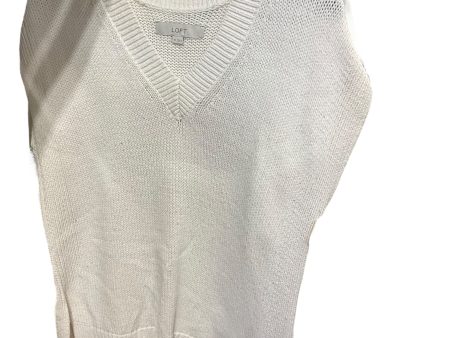 Vest Sweater By Loft In White, Size: Xs Discount