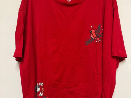 Top Short Sleeve Basic By Walt Disney In Red, Size: 3x Discount