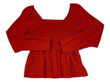 Top Long Sleeve By Old Navy In Red, Size: M Fashion