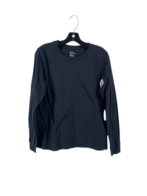 Athletic Top Long Sleeve Collar By Nike In Black, Size: M Sale