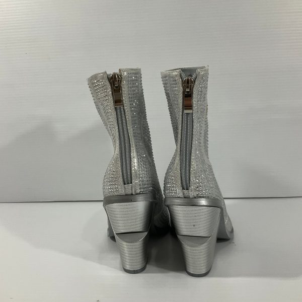 Boots Ankle Heels By Cmc In Silver, Size: 6 Online