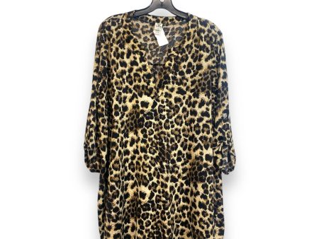 Top 3 4 Sleeve By Sew In Love In Animal Print, Size: 2x For Cheap