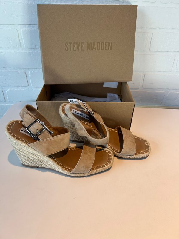 Sandals Heels Block By Steve Madden In Tan, Size: 8.5 Discount