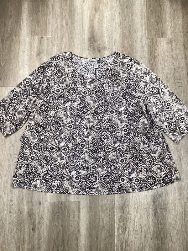 Top 3 4 Sleeve By Catherines In Paisley Print, Size: 3x on Sale