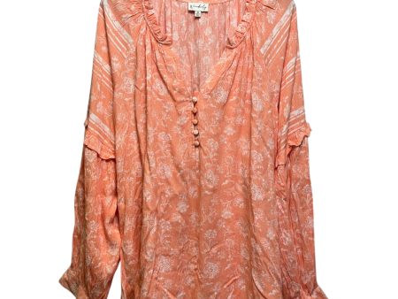 Top Long Sleeve By Wonderly In Peach, Size: 3x Cheap