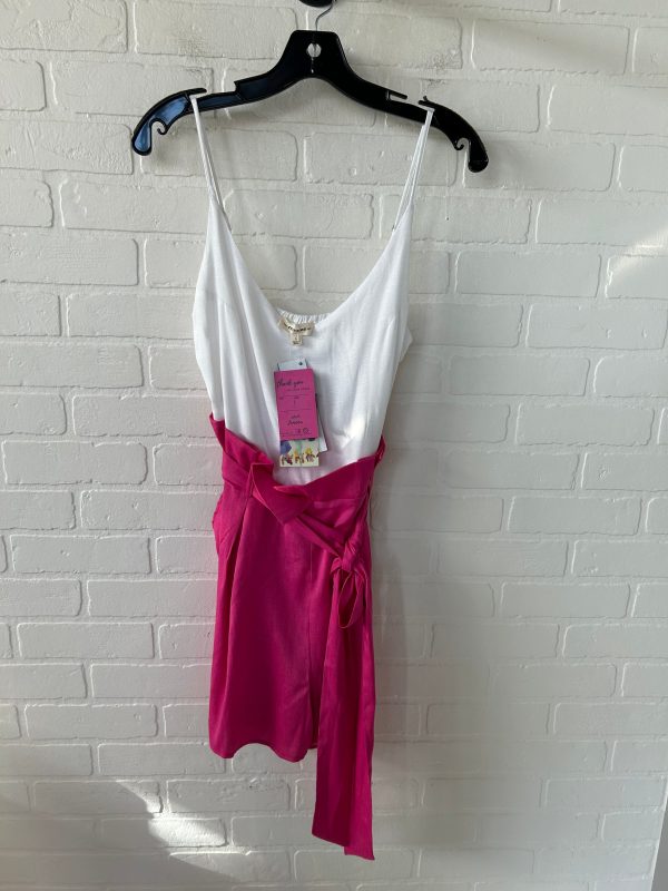 Romper By Ee Some In Pink & White, Size: L Online Hot Sale