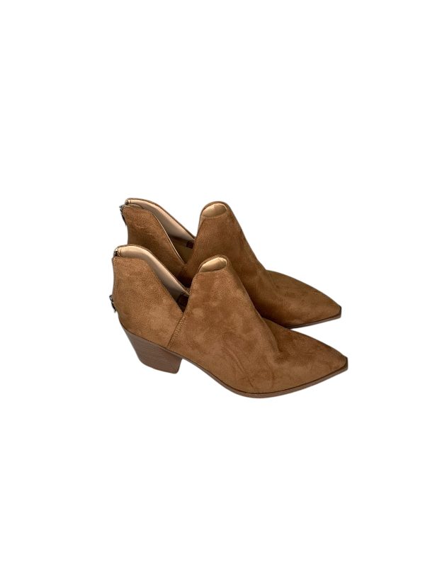 Boots Ankle Heels By Clothes Mentor In Brown, Size: 9.5 Online now