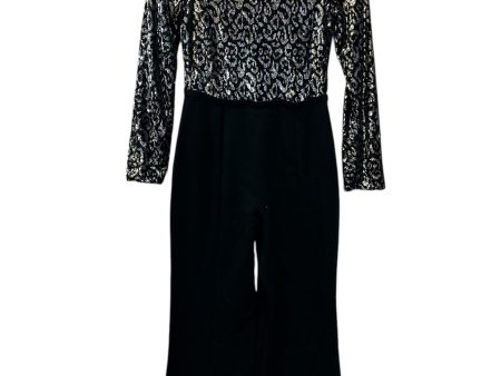 Jumpsuit Designer By Black Halo In Black & Silver, Size: S For Sale