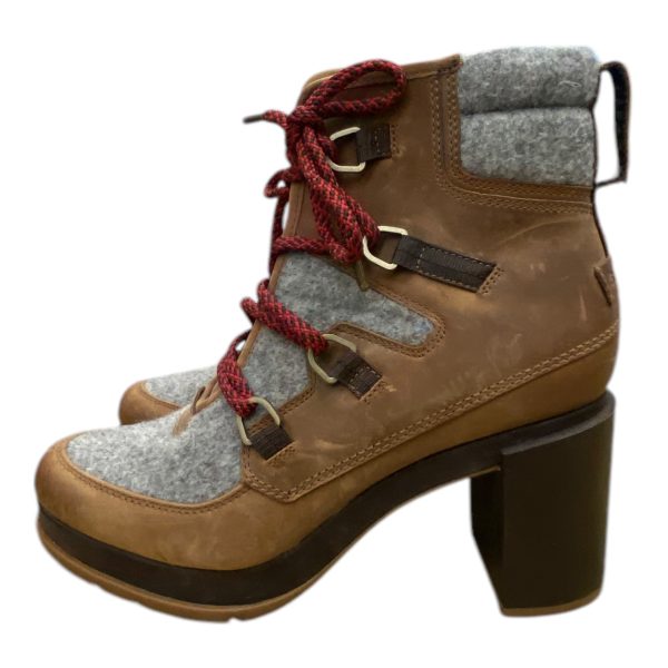 Boots Ankle Heels By Sorel In Brown & Grey, Size: 10 Online Hot Sale