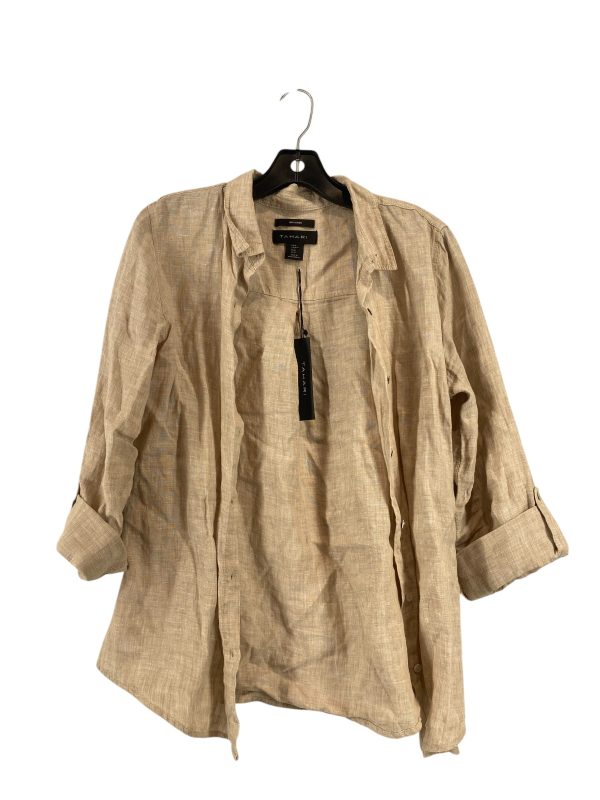 Top 3 4 Sleeve By Tahari By Arthur Levine In Tan, Size: M Supply