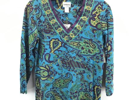 Top 3 4 Sleeve By Chicos In Paisley Print, Size: 0 (Small) Sale