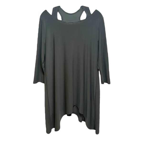 Cold Shoulder Tunic Top 3 4 Sleeve By Clara Sunwoo In Grey, Size: L Fashion