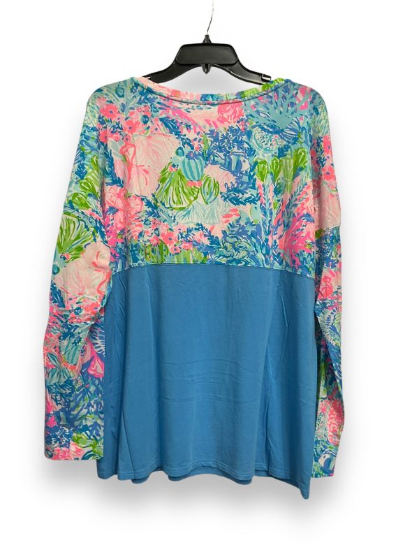 Top Long Sleeve Designer By Lilly Pulitzer In Blue & Pink, Size: Xl Fashion