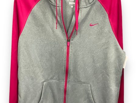 Athletic Jacket By Nike Apparel In Grey & Pink, Size: L Discount