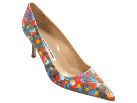 BB Floral Satin 70 mm Pumps Luxury Designer By Manolo Blahnik  Size: 9.5 (IT 39.5) Online