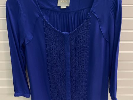 Top 3 4 Sleeve By Maeve In Blue, Size: 2 Online Sale