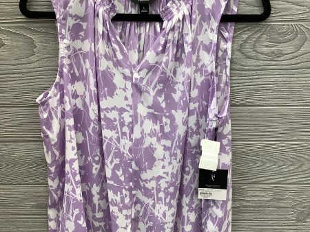 Top Sleeveless By Simply Vera In Purple & White, Size: L For Sale