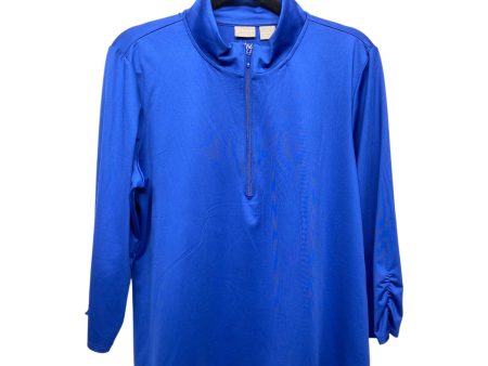 Athletic Top Long Sleeve Collar By Chicos In Blue, Size: Xl Hot on Sale