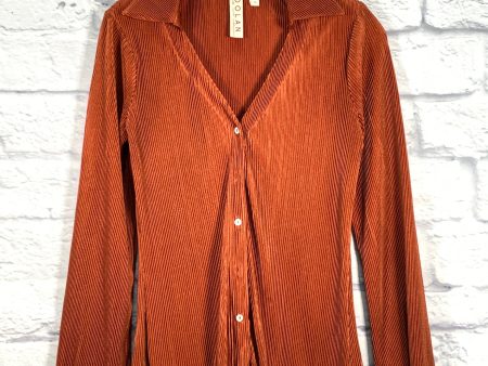 Blouse Long Sleeve By Dolan Left Coast In Orange, Size: Xs Sale