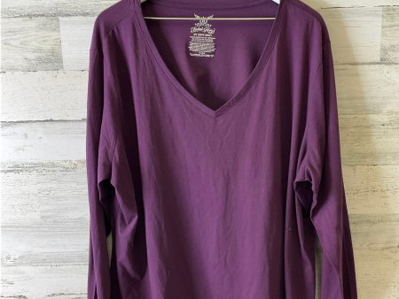 Top 3 4 Sleeve Basic By Faded Glory In Purple, Size: 4x For Sale