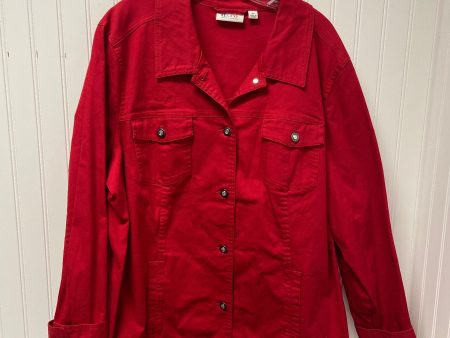 Jacket Denim By Denim And Co Qvc In Red, Size: 2x Online