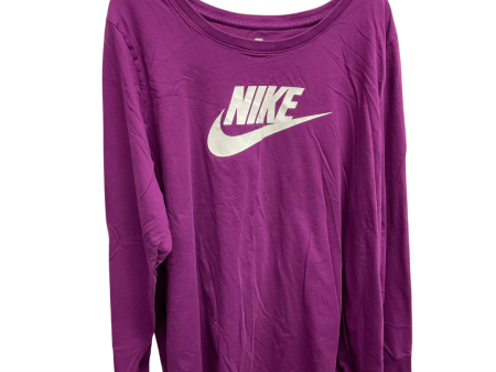 Athletic Top Long Sleeve Crewneck By Nike In Purple, Size: 3x Online Sale