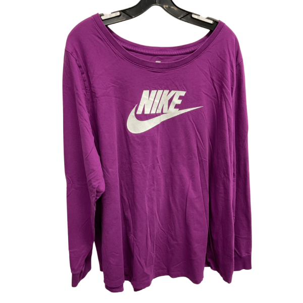 Athletic Top Long Sleeve Crewneck By Nike In Purple, Size: 3x Online Sale