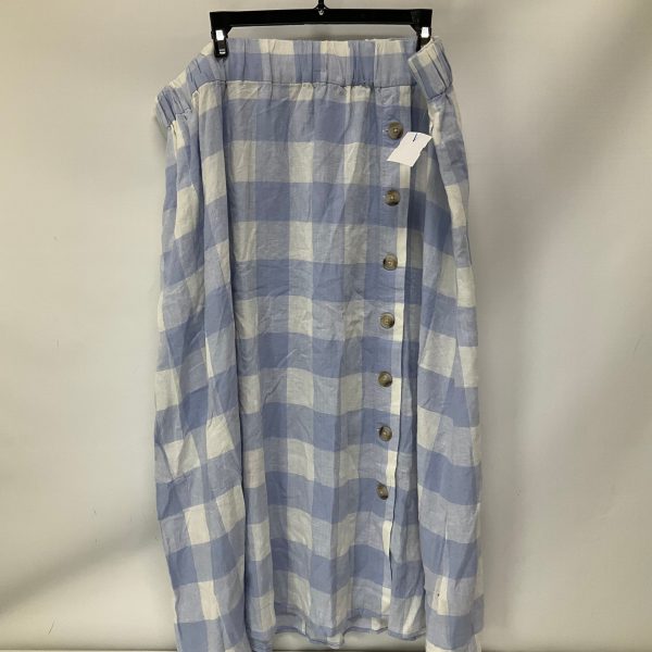 Skirt Maxi By Madewell In Blue & White, Size: 2x Discount