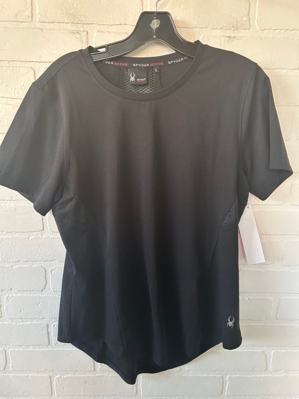 Athletic Top Short Sleeve By Spyder In Black, Size: L Hot on Sale