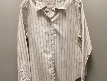 Blouse Long Sleeve By Brooks Brothers In Cream, Size: L on Sale