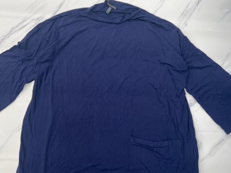 Top Long Sleeve By Eileen Fisher In Blue, Size: Xl Fashion