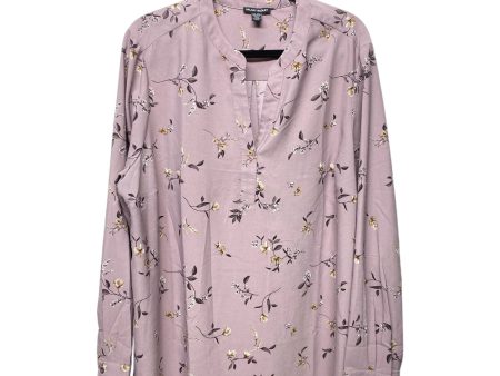 Blouse Long Sleeve By Hilary Radley In Floral Print, Size: Xxl For Cheap