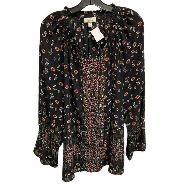 Top Long Sleeve By Style And Company In Floral Print, Size: 2x Online