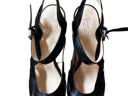 Sandals Designer By Coach In Black, Size: 8.5 Cheap