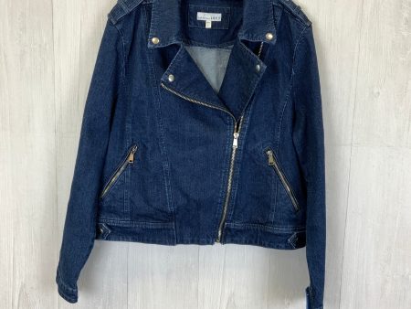 Jacket Denim By Loft In Blue Denim, Size: L For Cheap